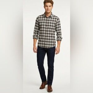 Scotch & Soda Red and Gray Checkered Flannel Shirt